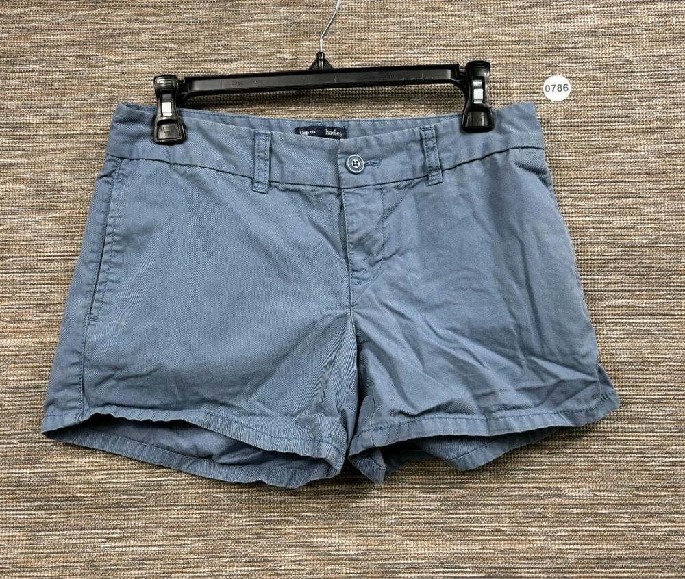 Gap Hadley Shorts Womens Size 4 Blue Mid Rise 100% Cotton Summer Casual